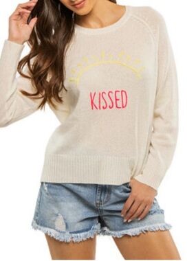 golden Sun 100% Cashmere Crewneck pull over sweater